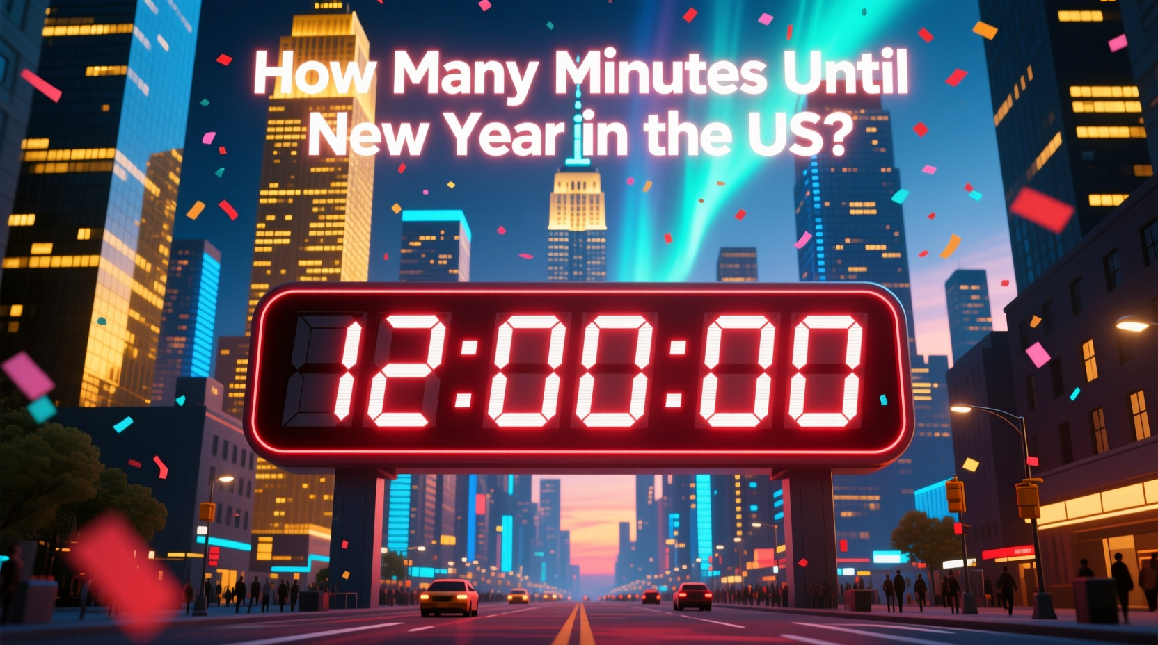 how many minutes till new year us