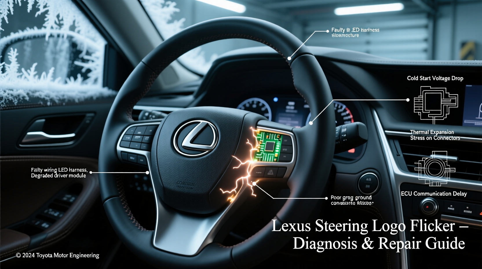 lexus steering logo flicker cold start