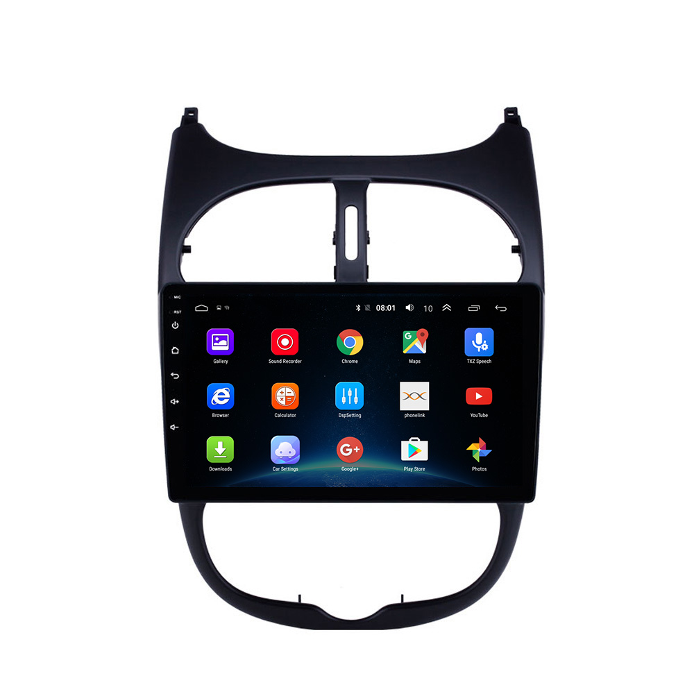 4G Android Navigation & Gps Support Sim Card 9 Inch Car Stereo With FM/AM/RDS/AHD/DSP Car Radio Video For Peugeot 206