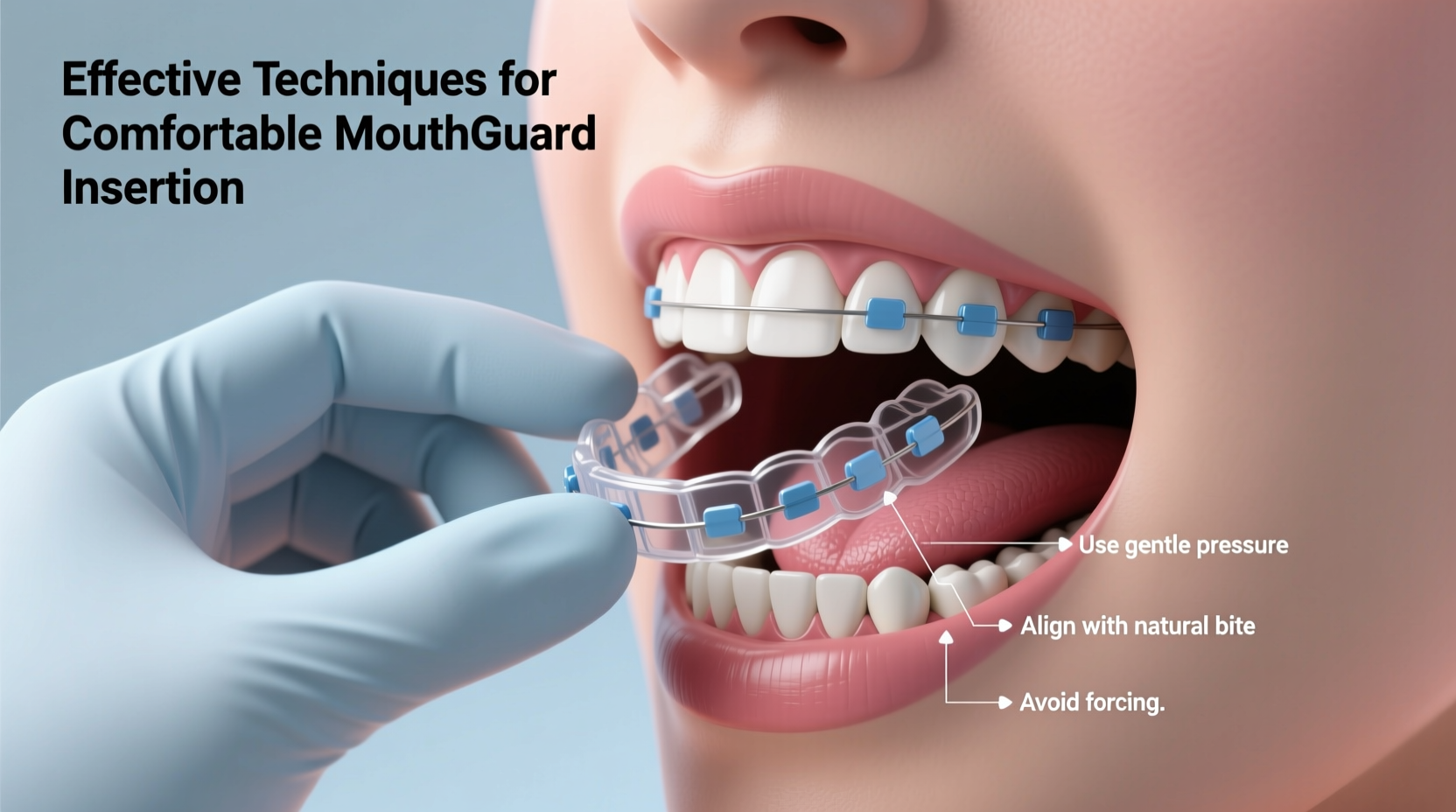 effective techniques for comfortably putting in a mouthguard without discomfort