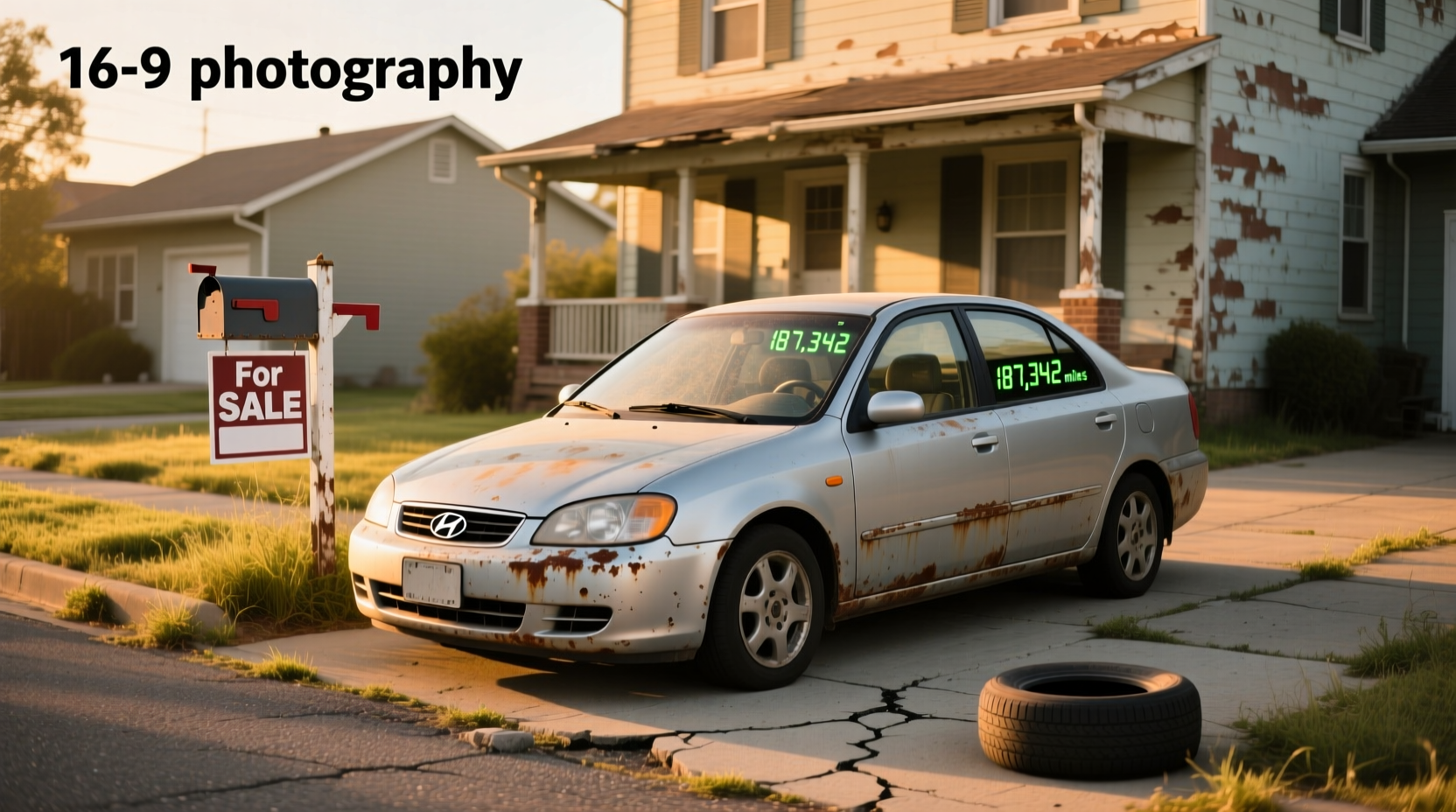 2005 Hyundai Elantra hatchback GT parked on paved driveway