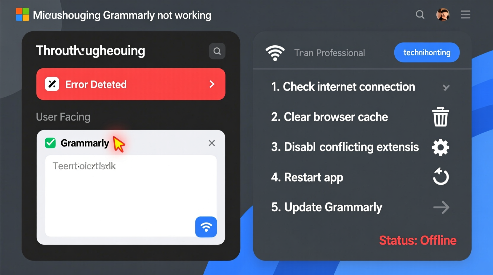grammarly not working troubleshooting common issues status