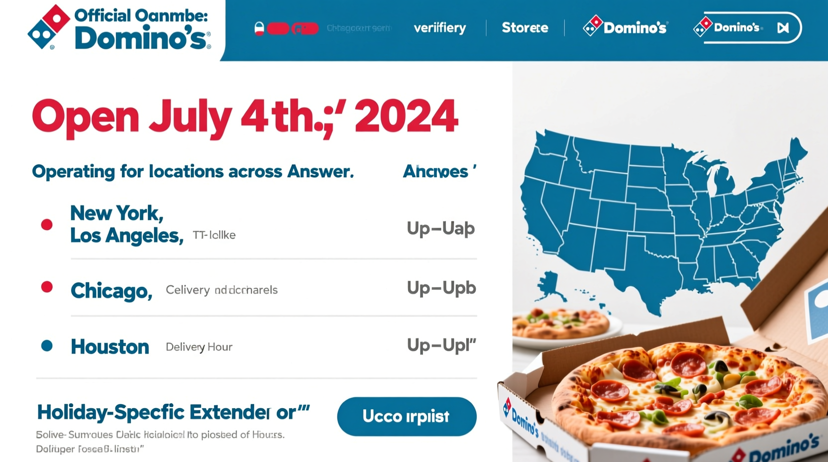 is dominos open on july 4th