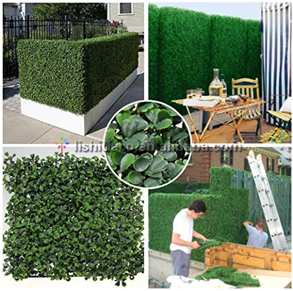 artificial plastic boxwood hedge mat moss grass indoor plant vertical panels leaves green wall system for decoration plant