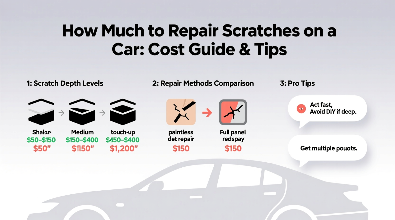 how much to repair scratches on car