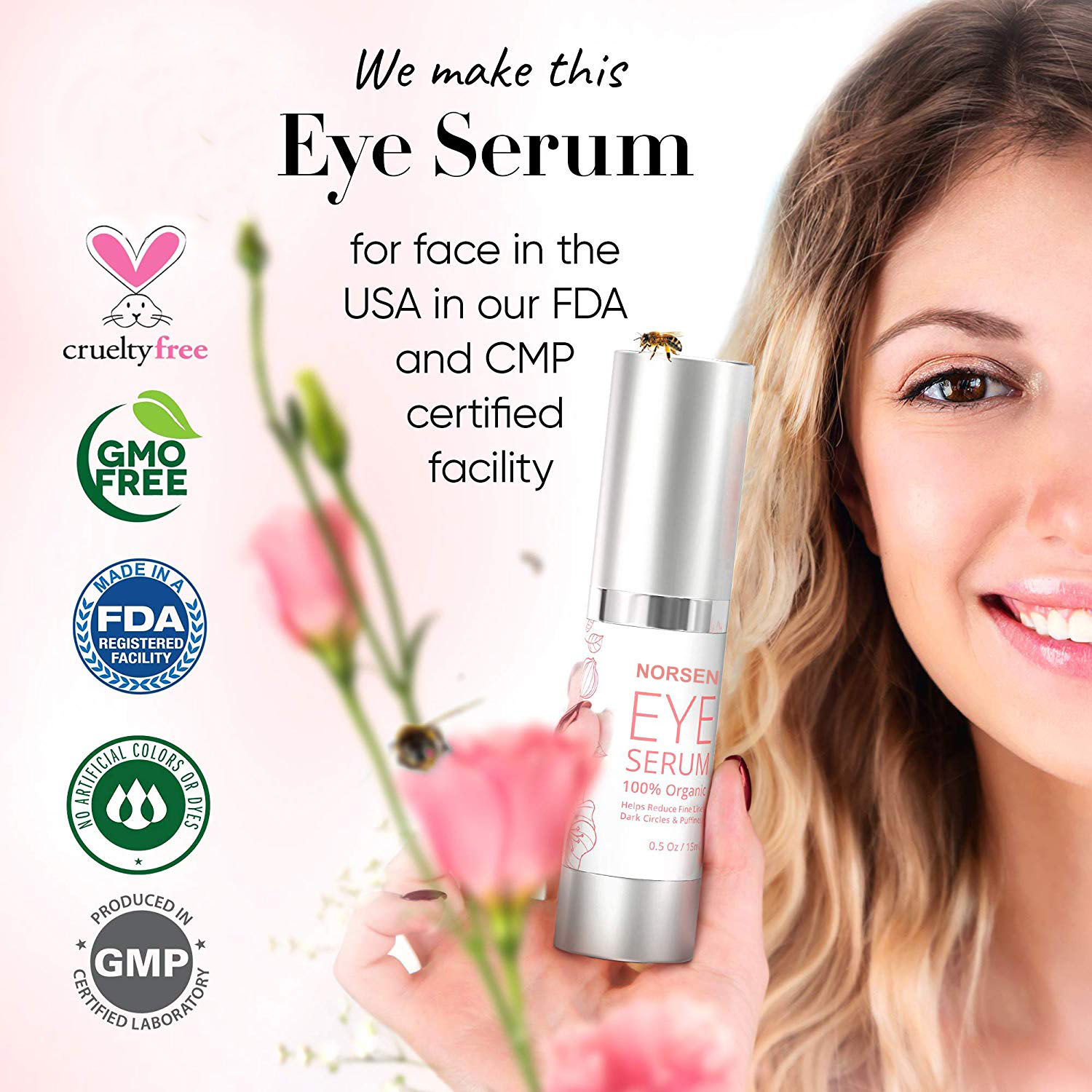 China Cosmetic Supplier Custom Organic Anti Aging Moisturizing Eye Serum