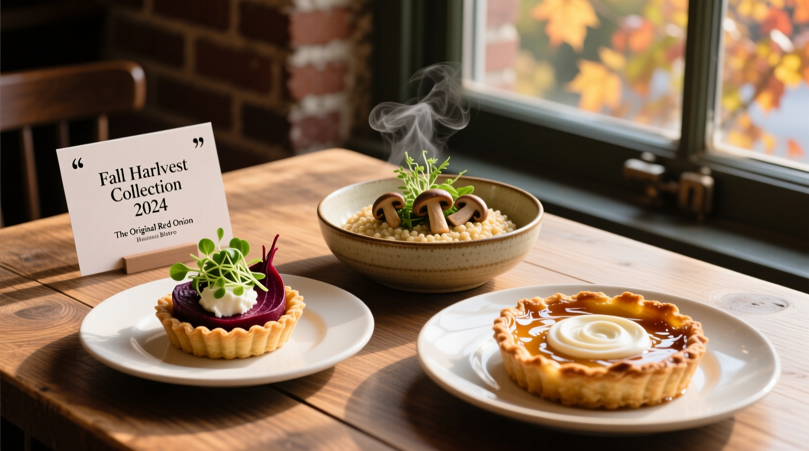 Seasonal menu items from The Original Red Onion bistro