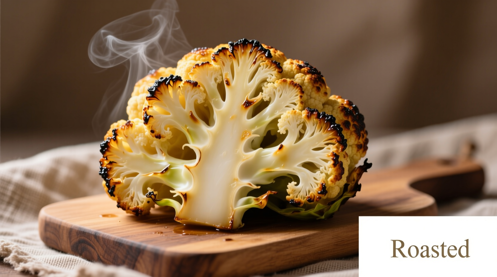 roasted head of cauliflower