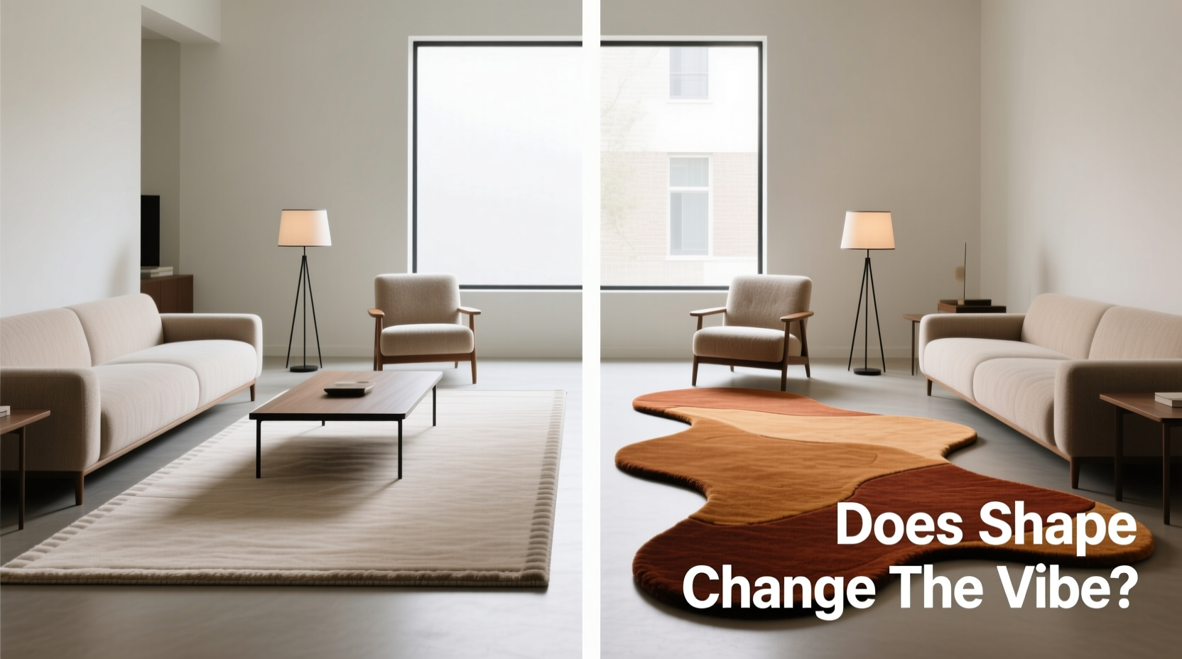 irregular vs rectangular rug does shape really change the rooms vibe