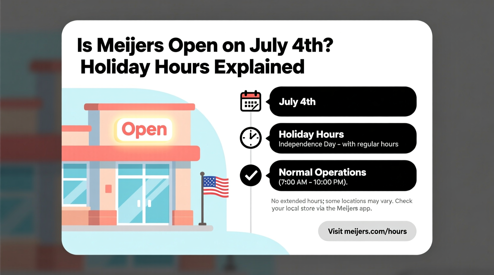 is meijers open on july 4th