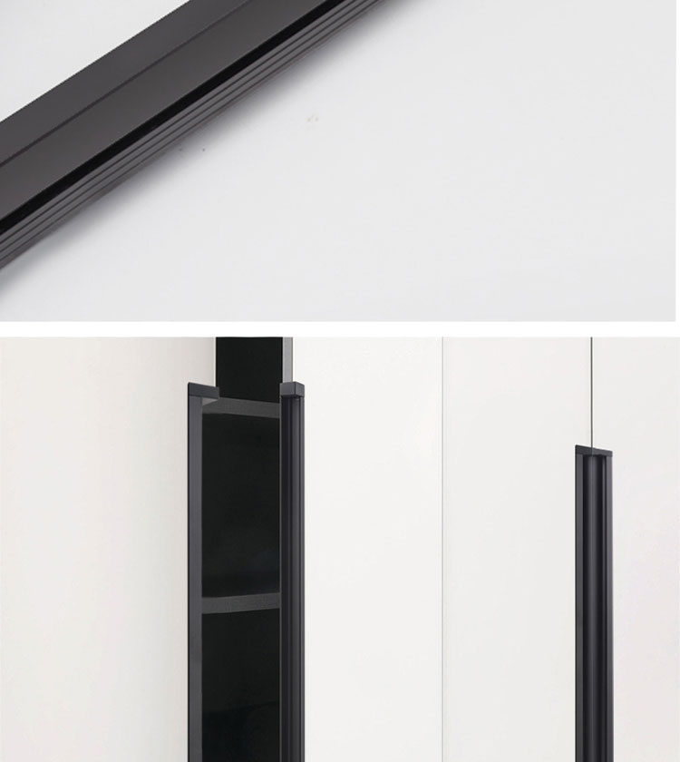 Wholesale Slotted Long Bedroom Cabinet Handle, Flush Furniture Decorative Aluminum alloy Black Handles//