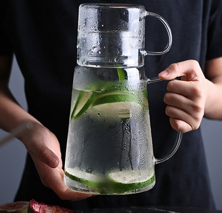 Transparent Water Glass Jug Bottle Kitchen Glassware Pitcher 1.5L Durable And Heat-resistant Jug