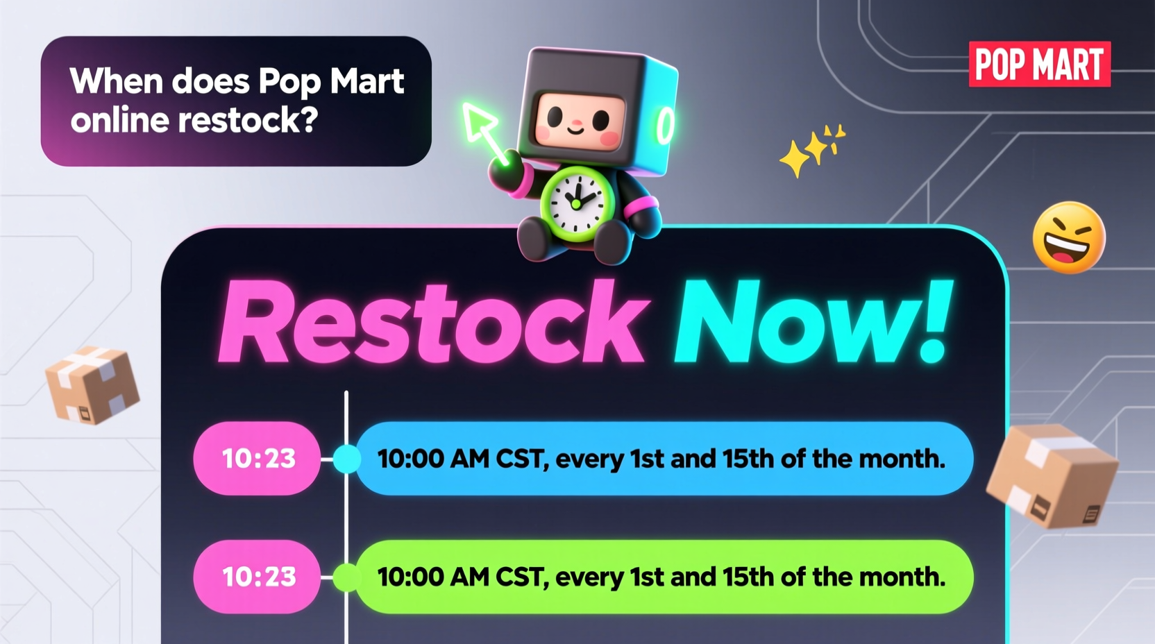 when does pop mart online restock