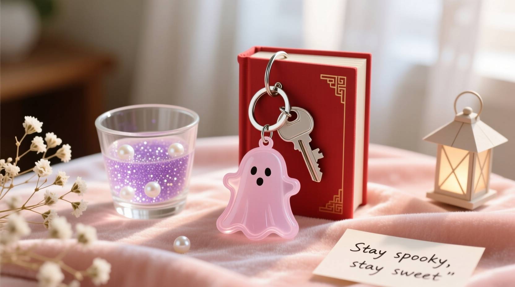 step by step guide to crafting a little red book style ghost keychain at home