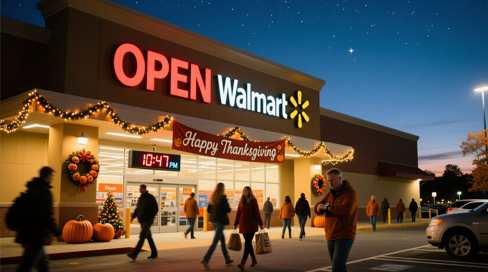 how late is walmart open on thanksgiving
