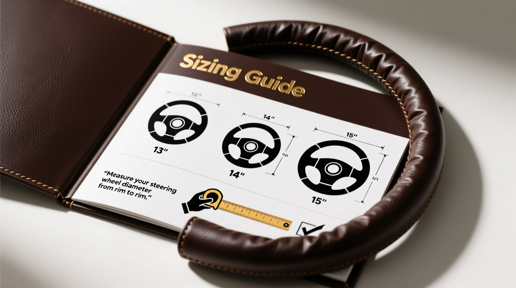 New Driver Leather Steering Wheel Cover Sizing Guide