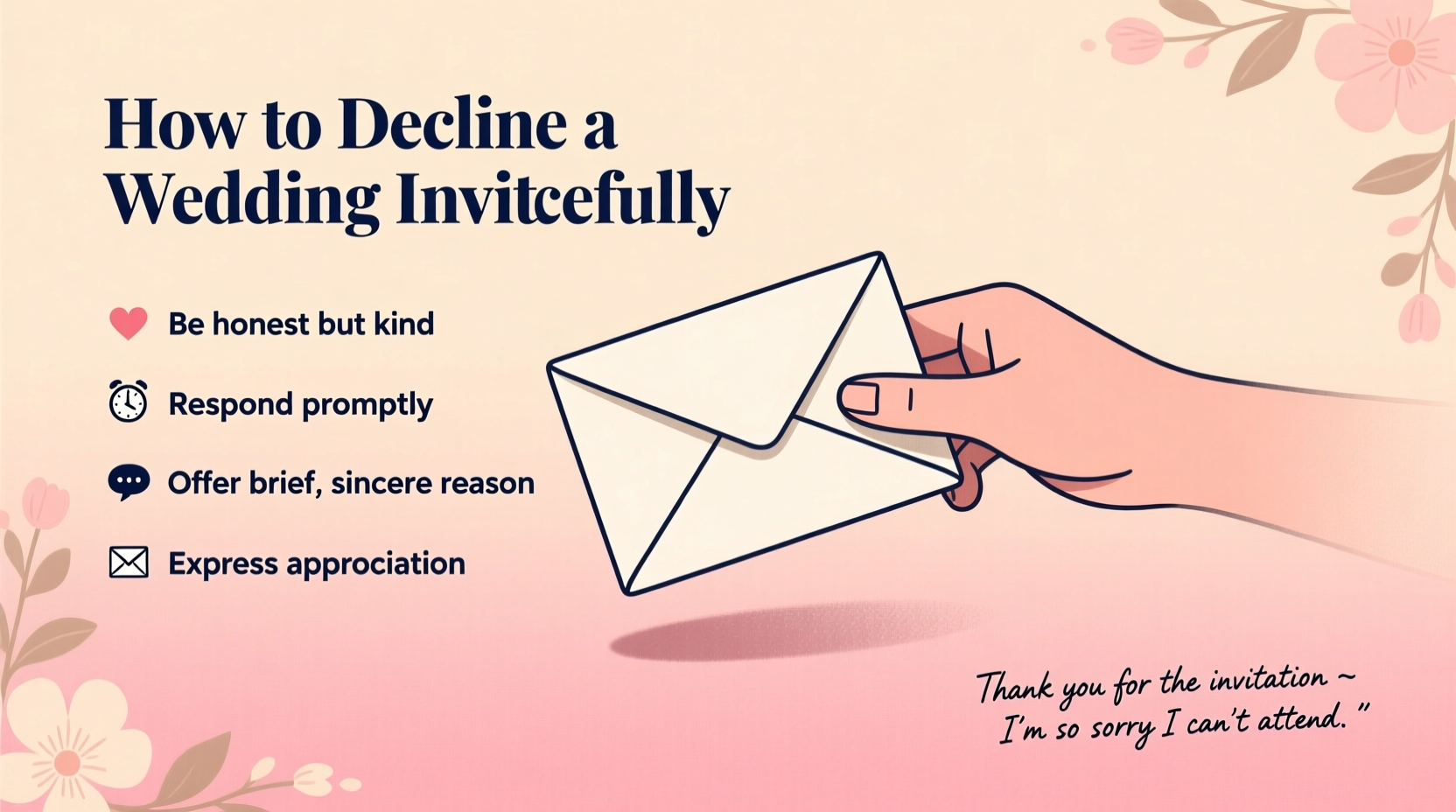 how to decline a wedding invitation