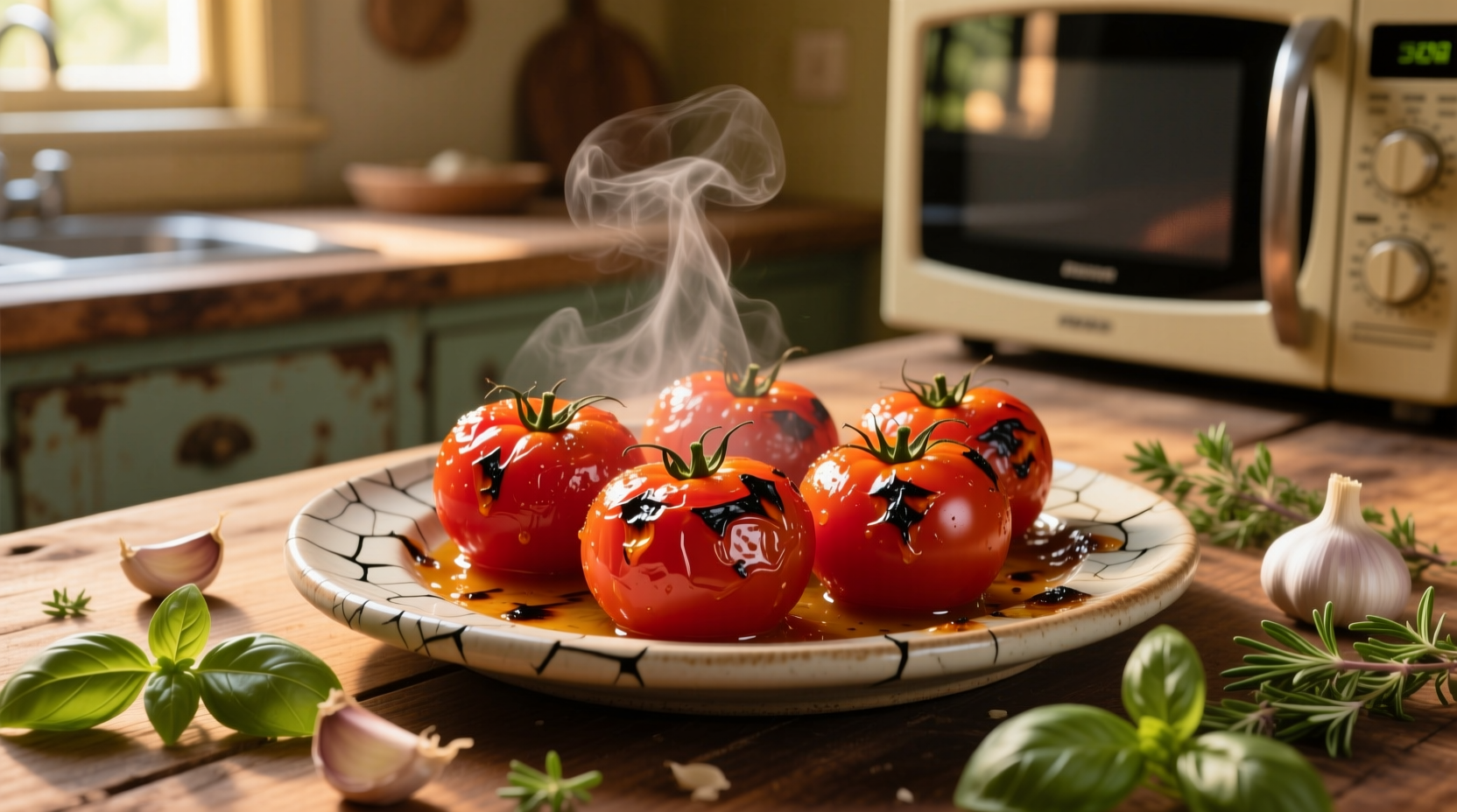 you can roast tomatoes in the microwave