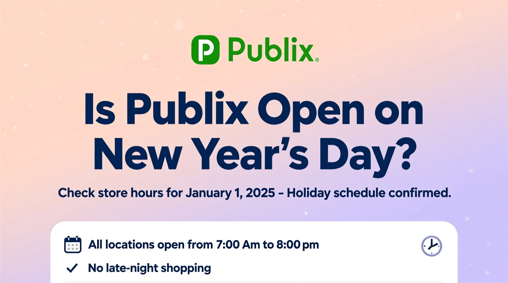 is publix open on new year day