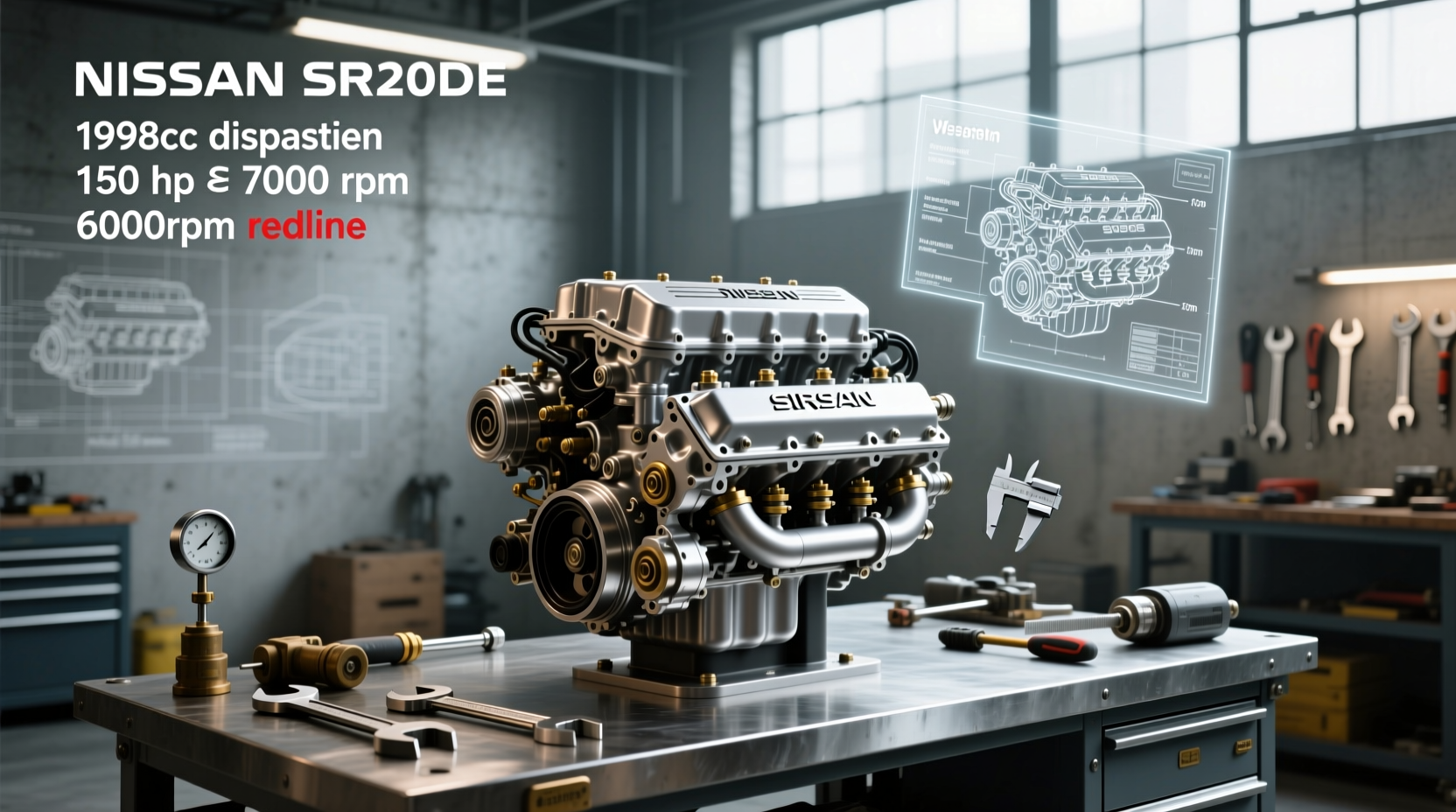 What are the SR20DE engine specs and performance details?