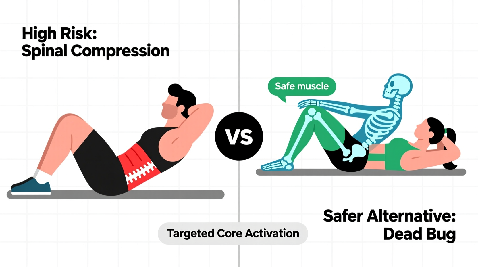why are sit ups considered bad risks safer alternatives
