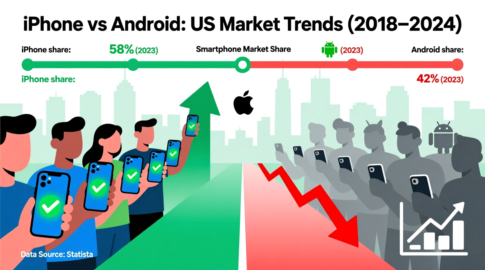 is everyone switching to iphones android vs iphone in the us whats going on