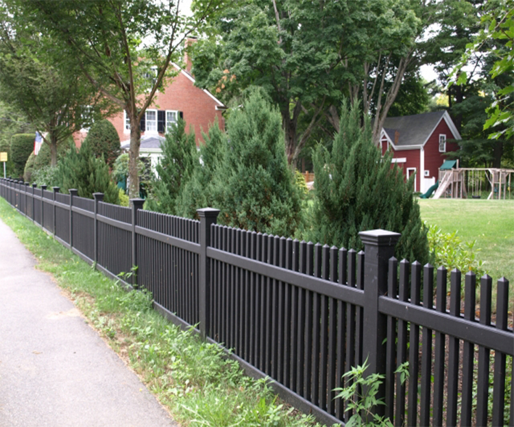 hs-mf20价格便宜的现代家庭花园铝型材后隐私围栏设计黑色铝百叶窗板