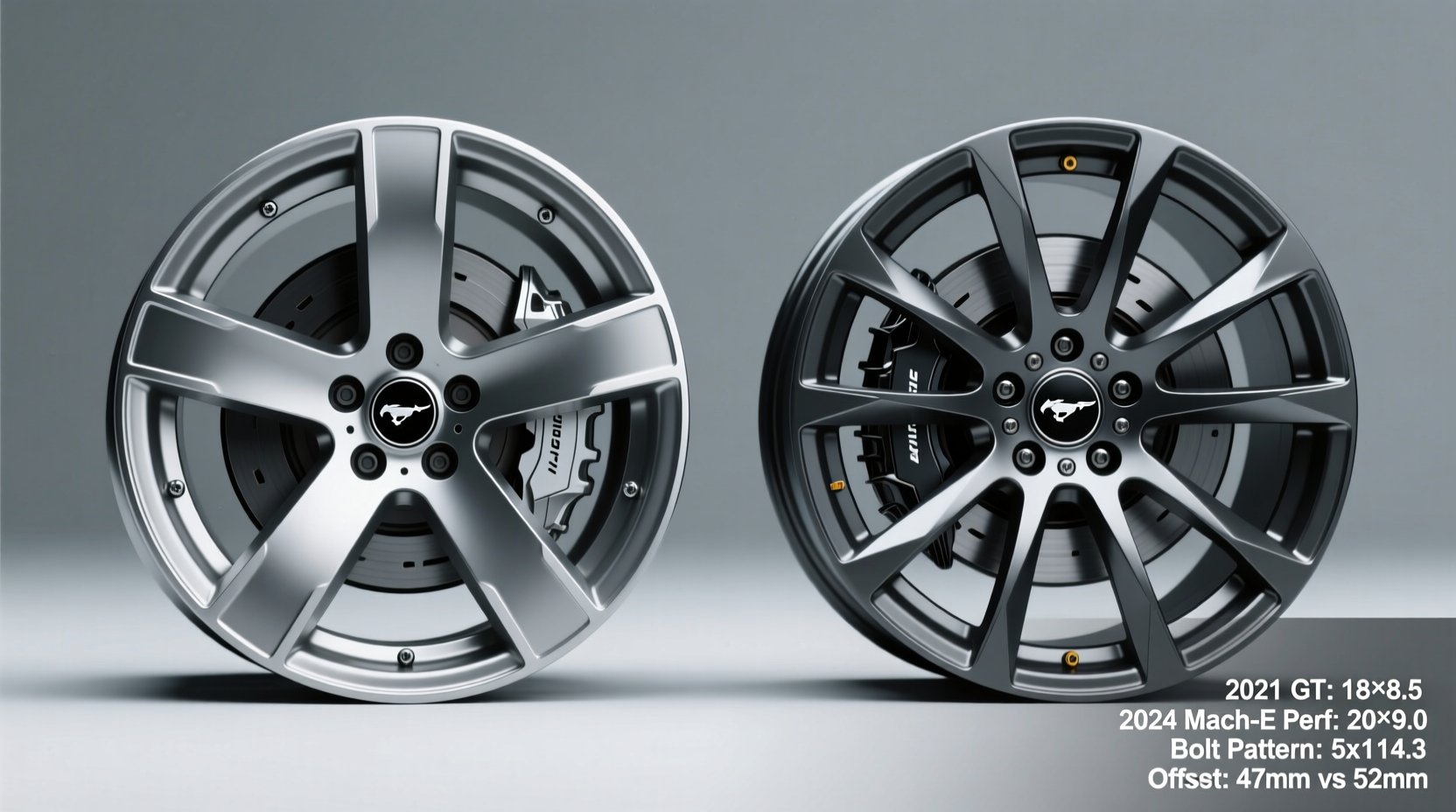 2021 vs 2024 mustang wheel