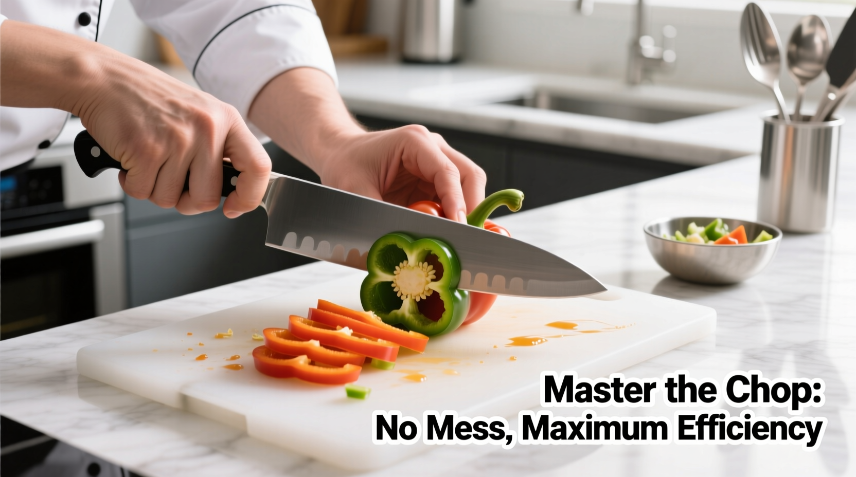 how to find the best way to chop peppers with ease and no mess