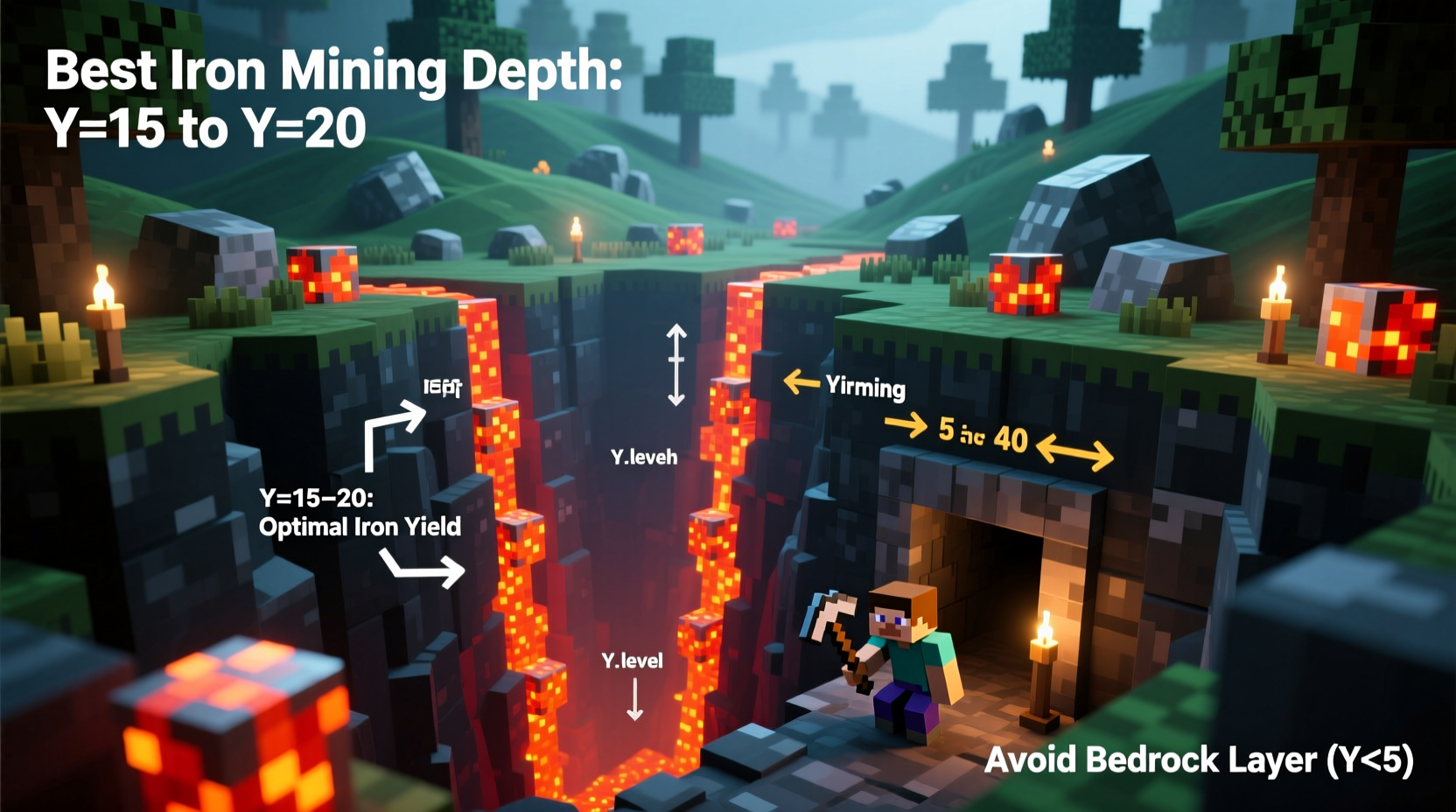 Minecraft iron ore mining location guide