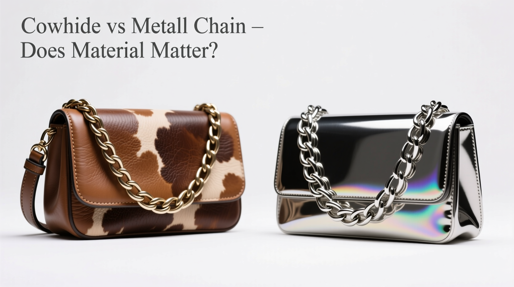 cowhide chain bag vs metal chain bag does the chain material actually matter