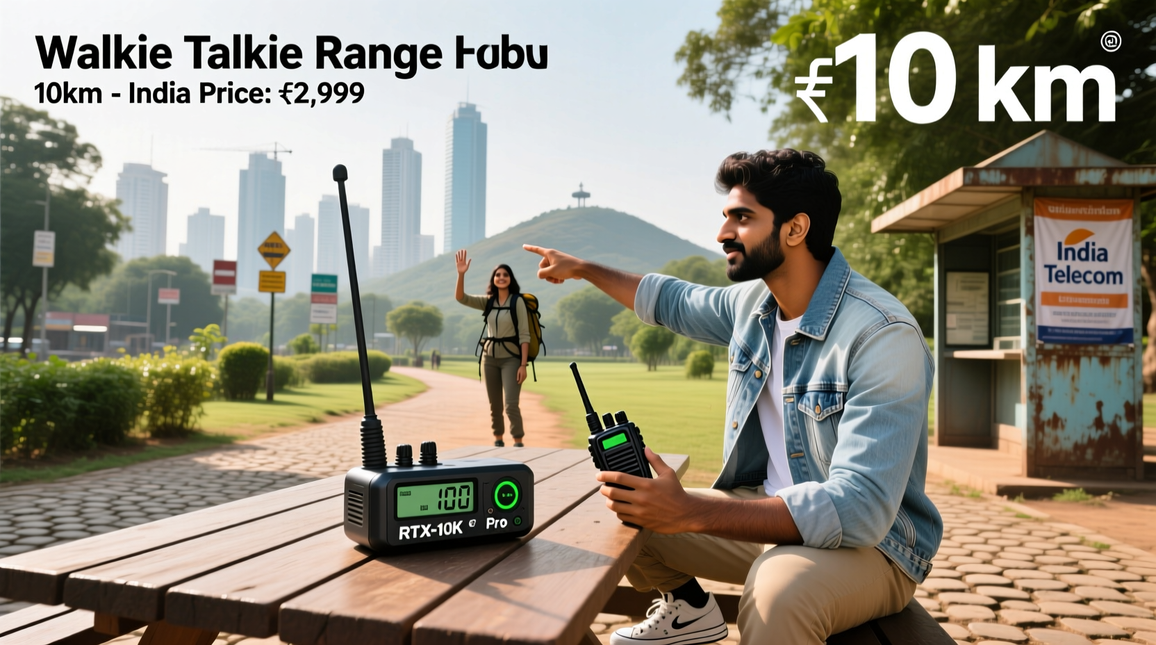 10km walkie talkie in india real range price truth