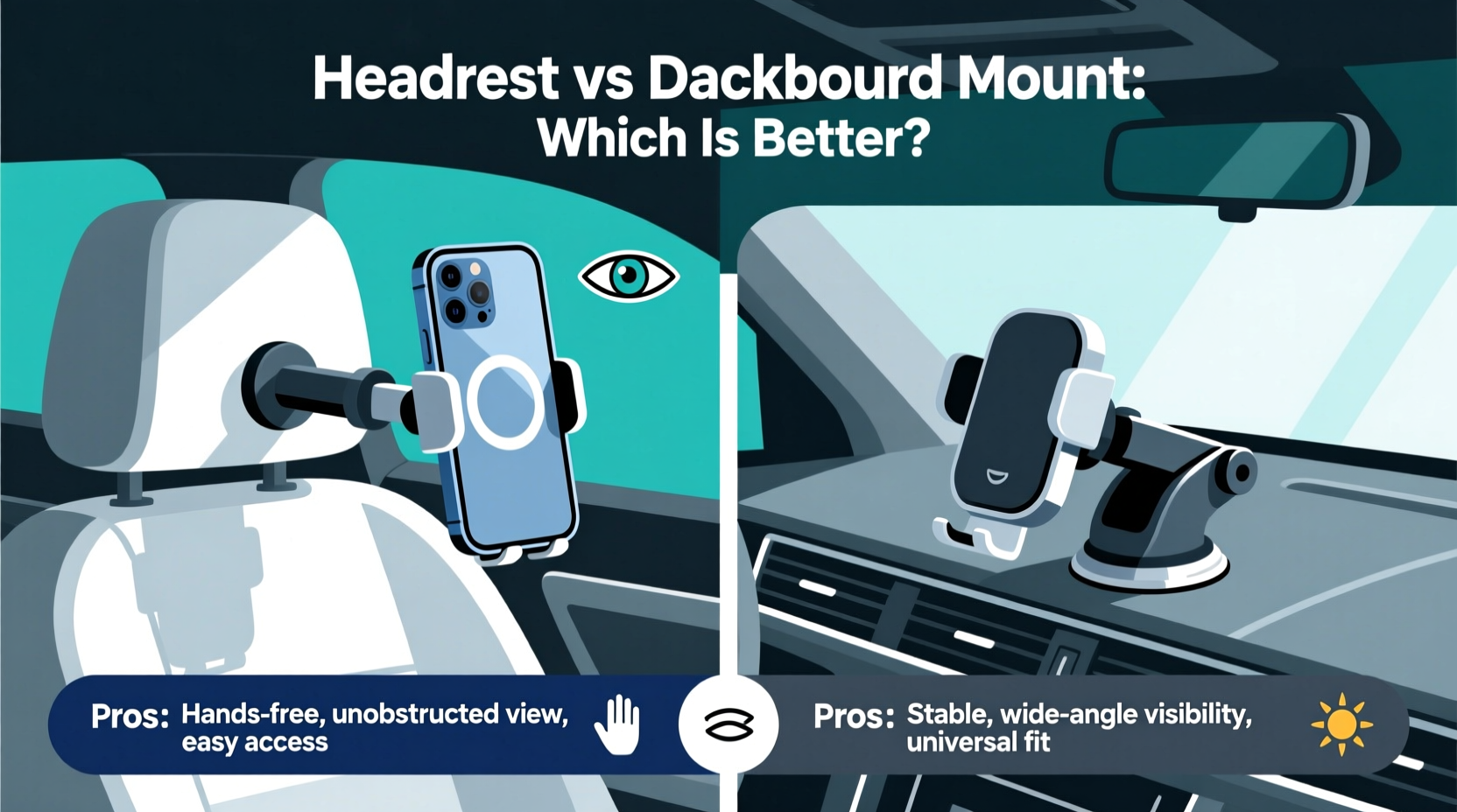 headrest vs dashboard mount
