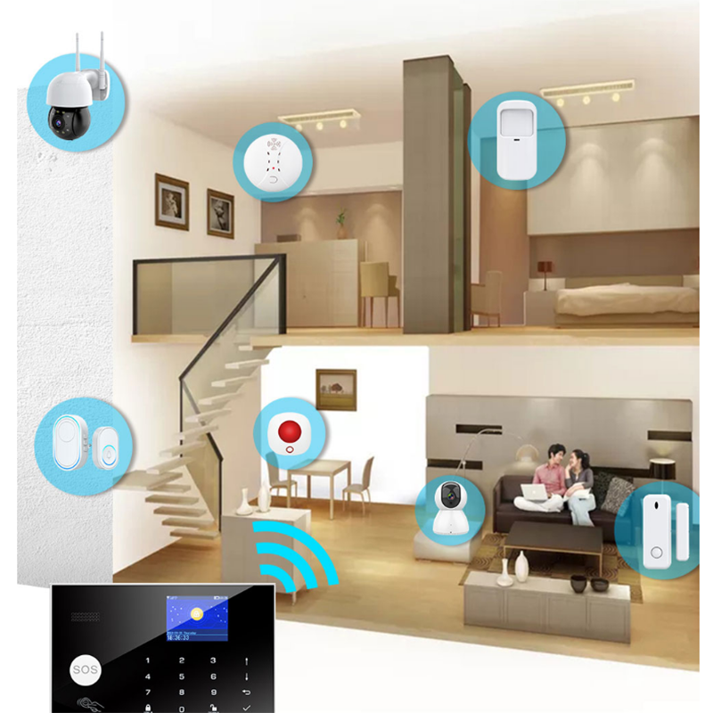 Factory direct Home security smart PIR alarm system wifi gsm home wireless security
