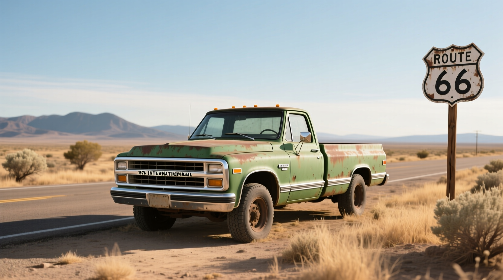 1974 International pickup truck parked outdoors
