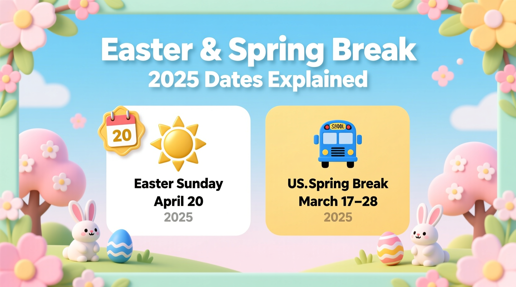 when is easter spring break 2025