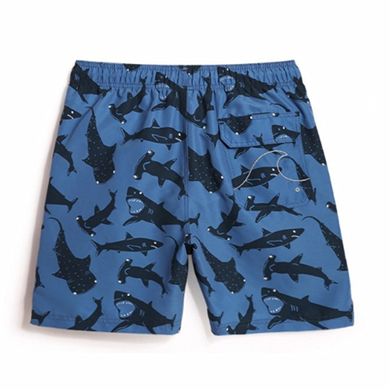 新的高品质的鲨鱼打印时装男士修身性感泳裤泳裤泳装