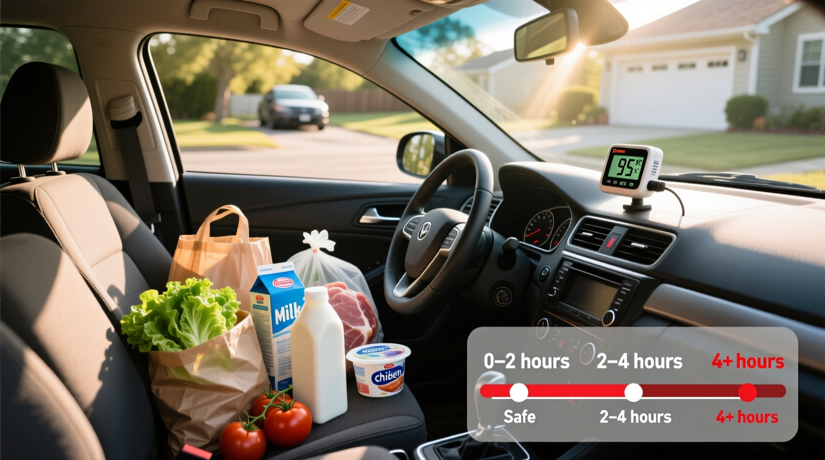 how long can groceries sit in the car