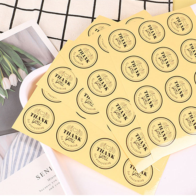 卡哇伊圆形透明包装标签密封贴纸,品牌名称徽标贴纸diy礼品多功能装饰