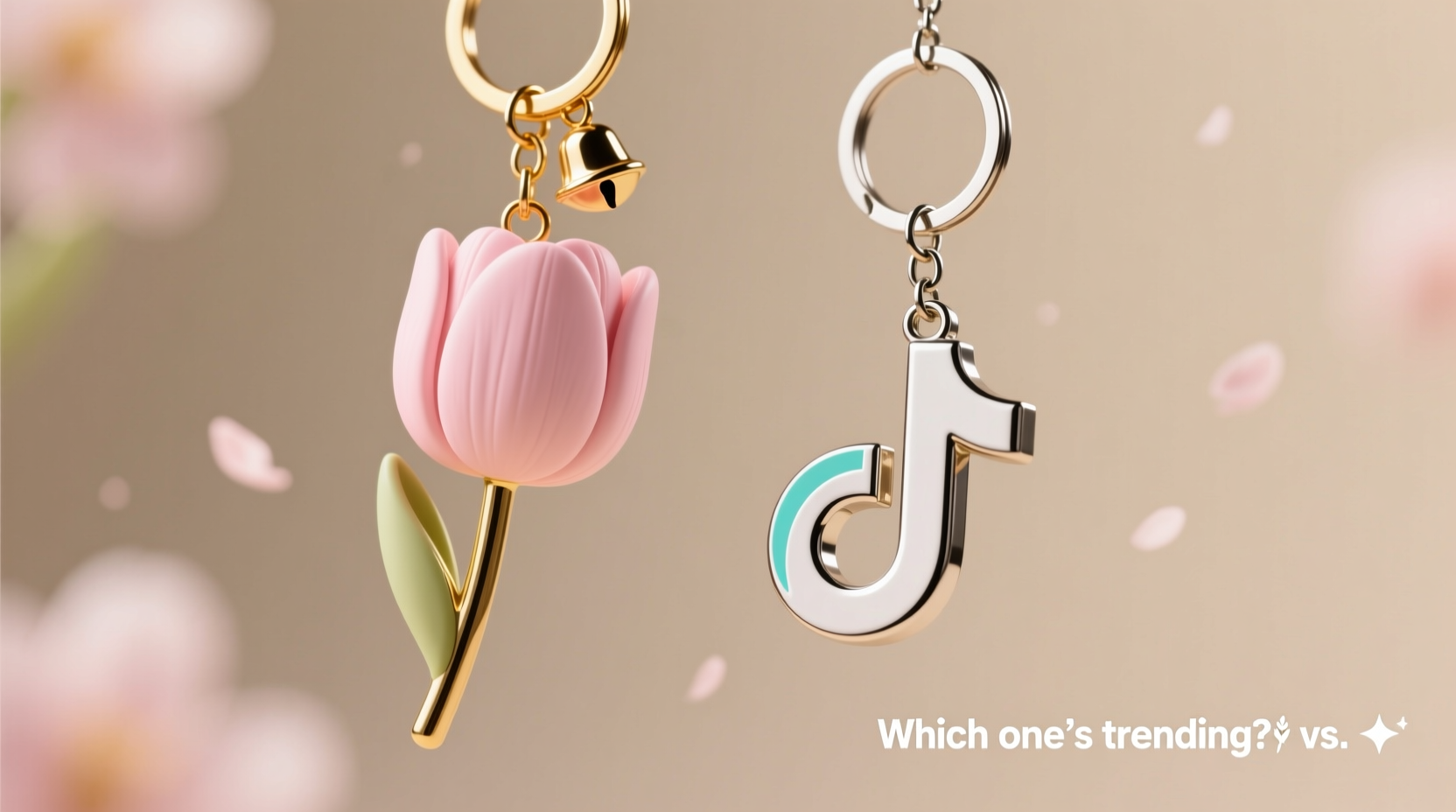 tulip keychain vs initial keychain which bag charm is trending on tiktok right now