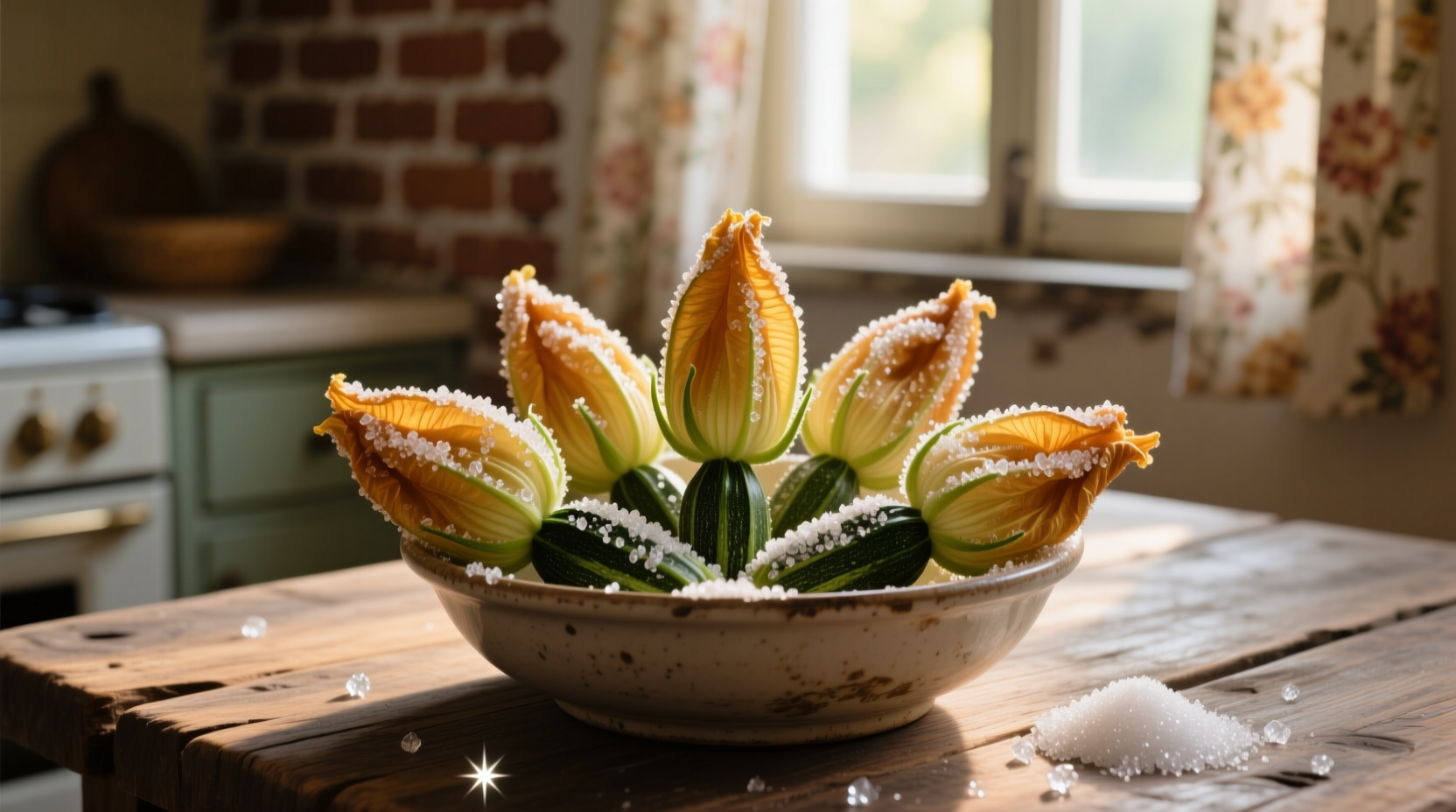 sugared zucchini blossoms