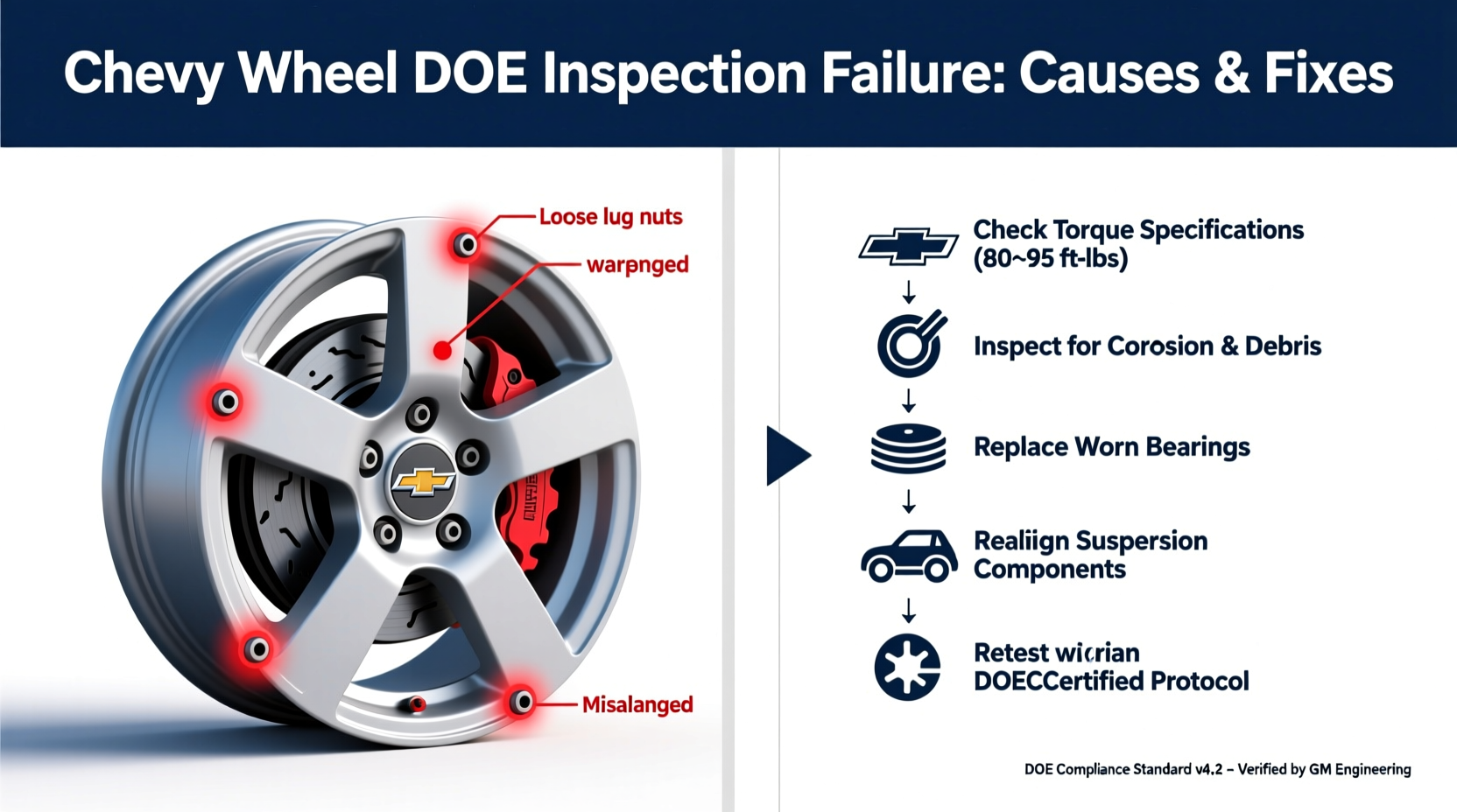 chevy wheel doe inspection failure