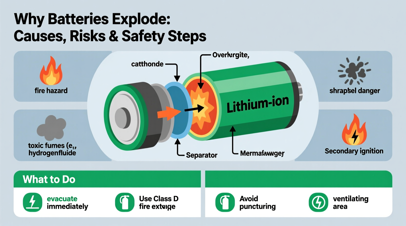 why do batteries explode causes risks and what to do
