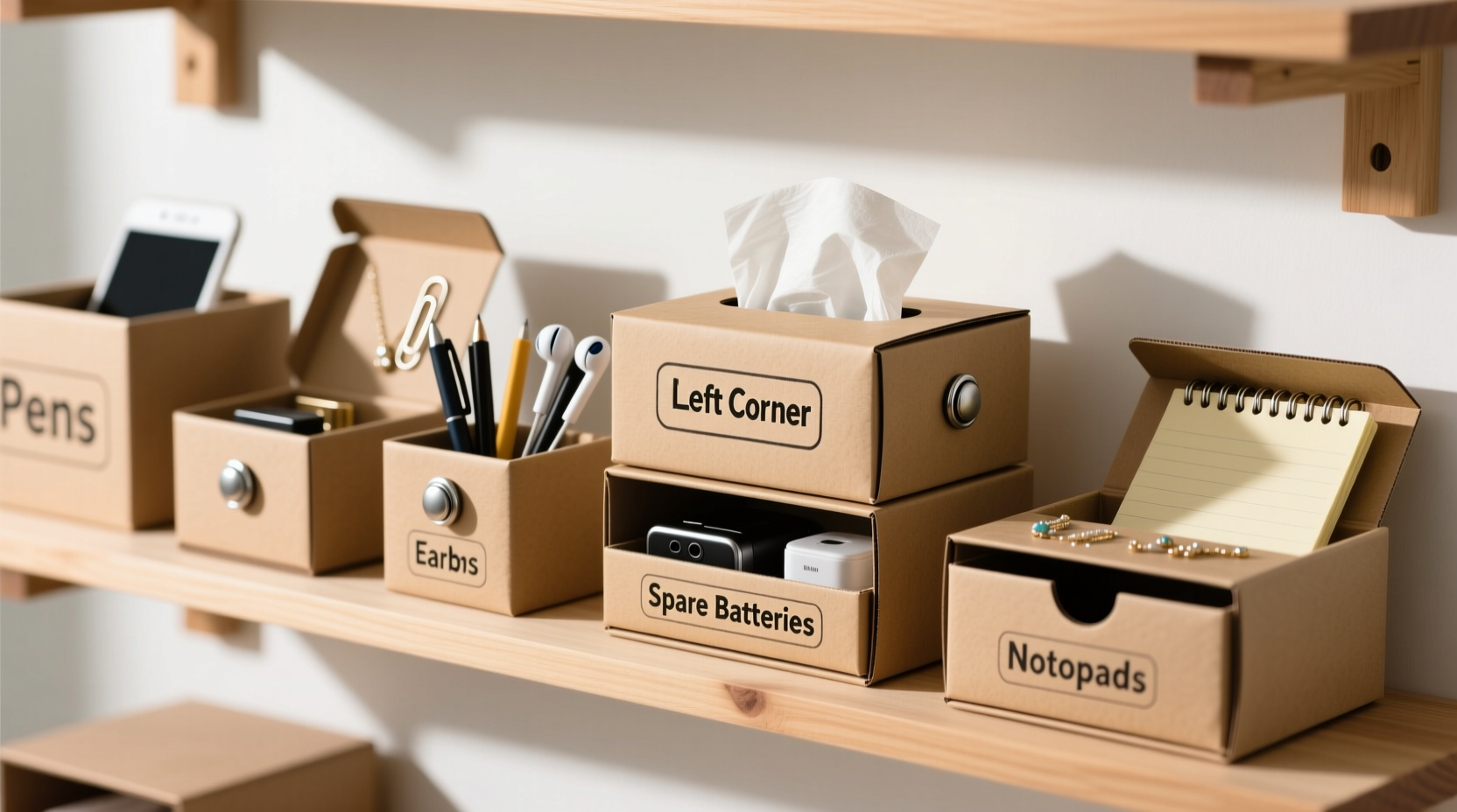 clever and practical ways to organize small items using empty tissue boxes