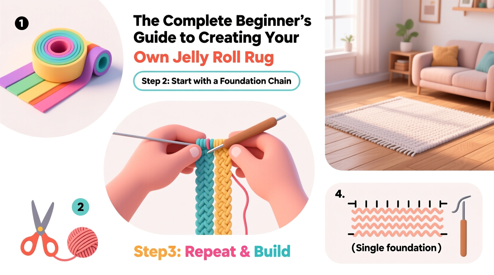 the complete beginners guide how to start and create your own jelly roll rug