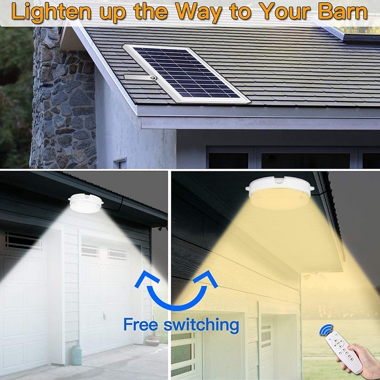 Outdoor Indoor wall solar led ceiling light 50w 100w 150w 200w solar indoor ceiling light