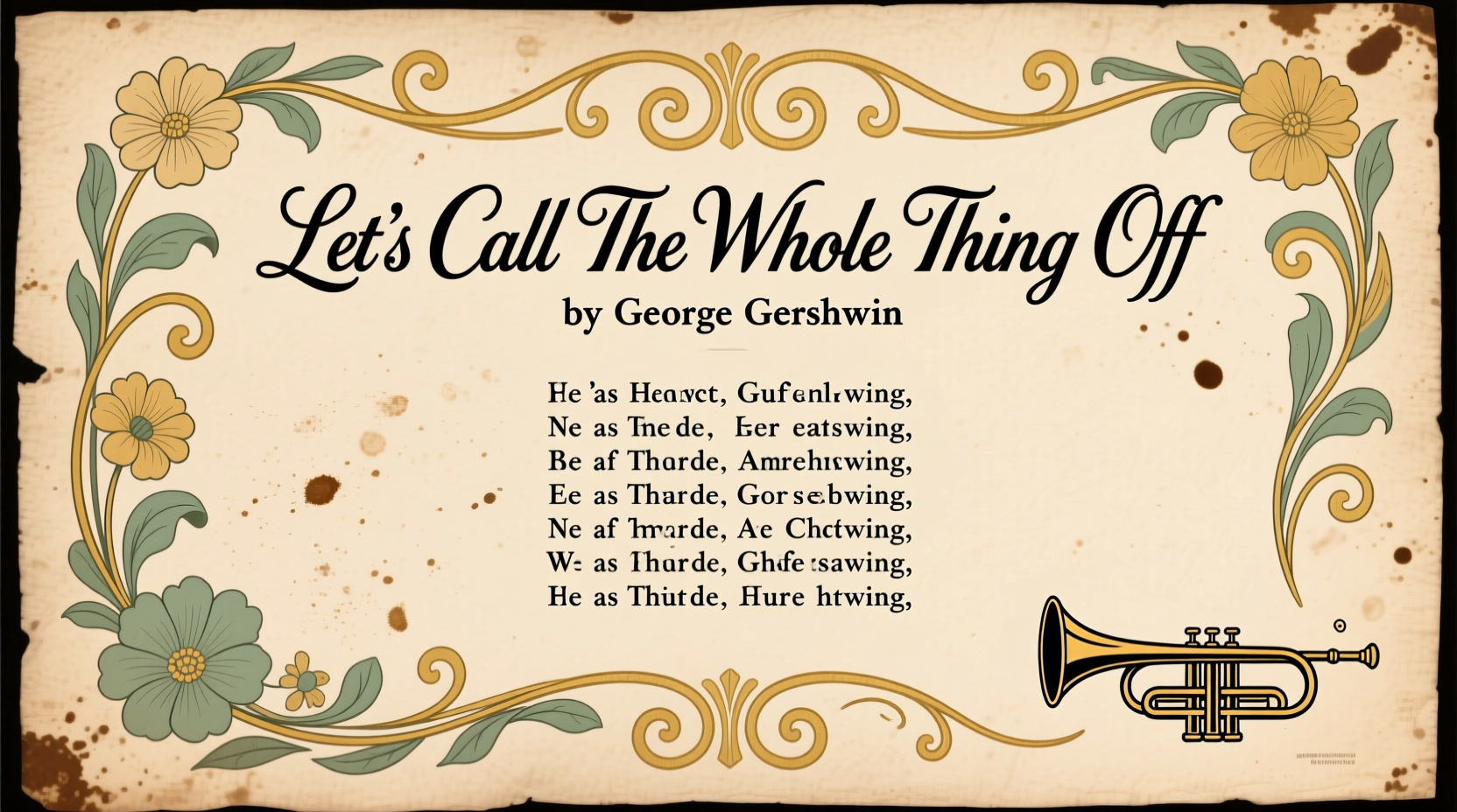 Vintage sheet music of Gershwin's Let's Call the Whole Thing Off