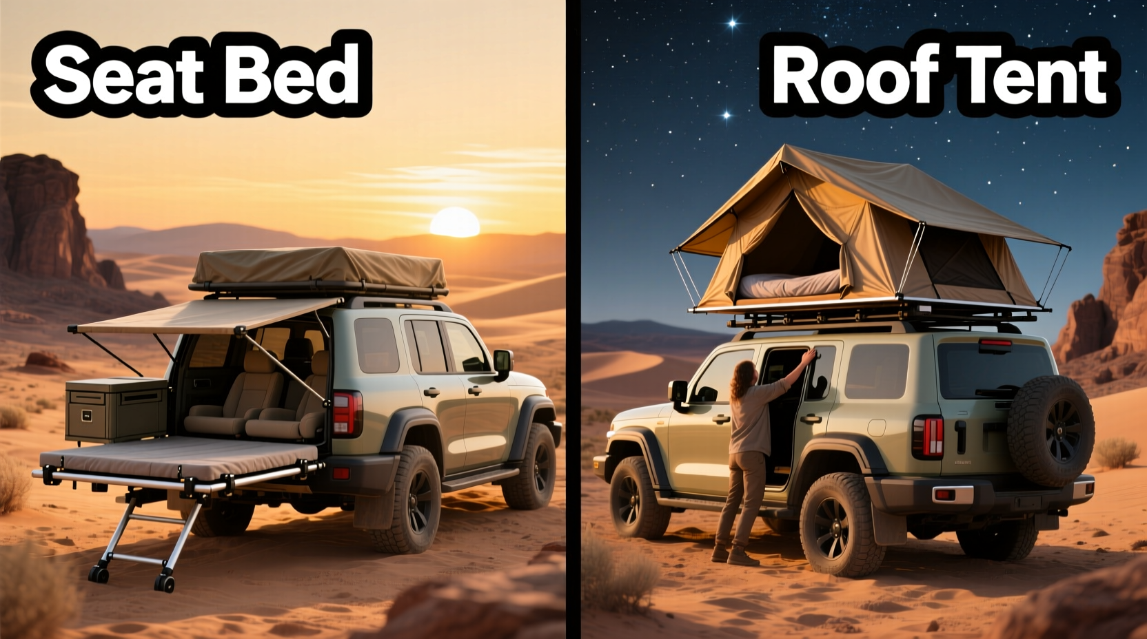 seat bed vs roof tent