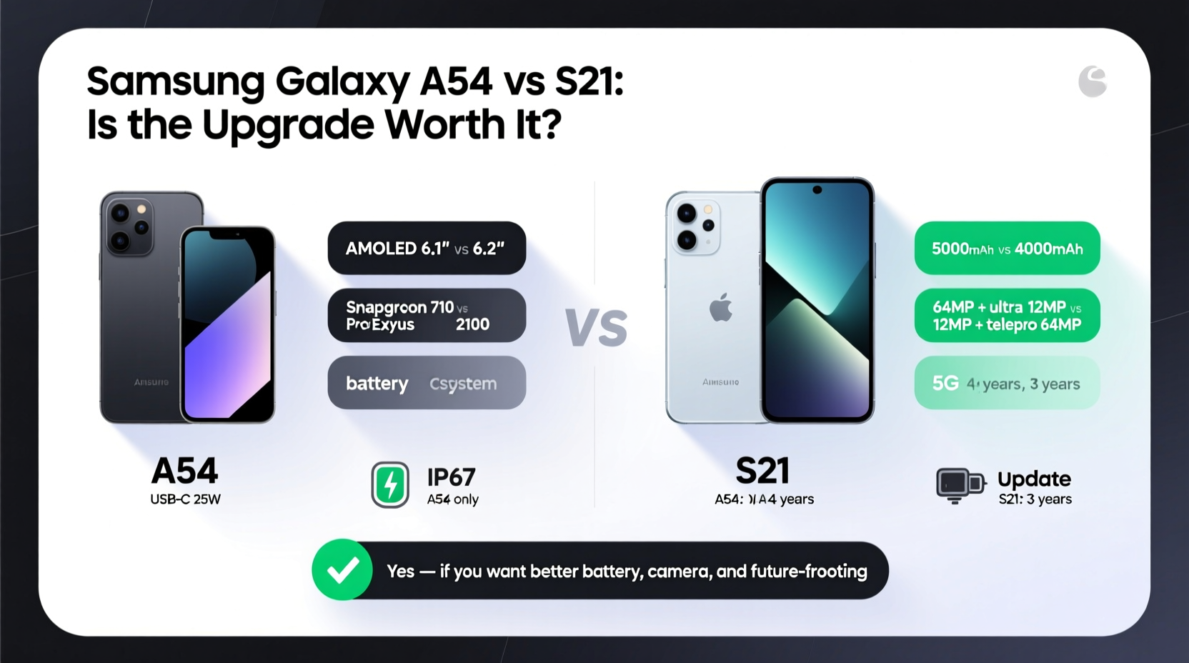 samsung a54 vs s21 is the newer model really worth the upgrade