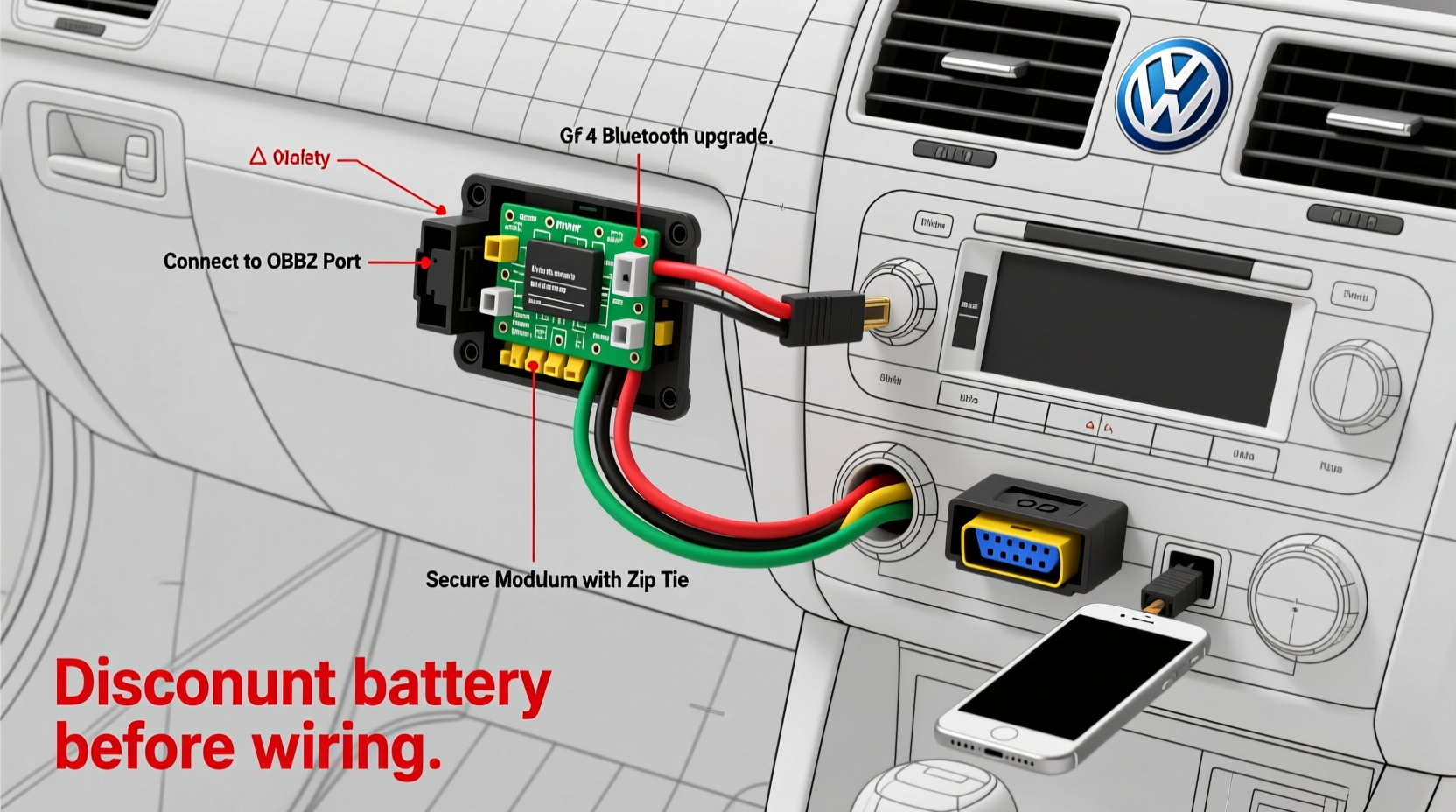 golf4 bluetooth install guide